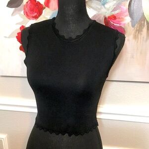 Zara Black Fitted Crop Top